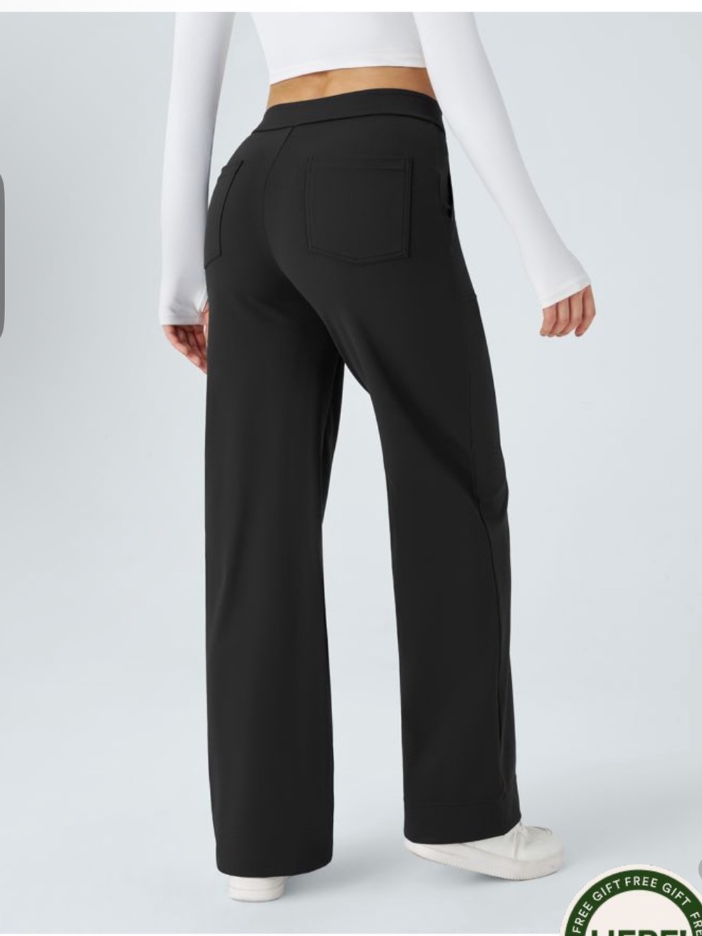 Halara High-Rise Wide-Leg Women's Pants - Black - Picture 2 of 8